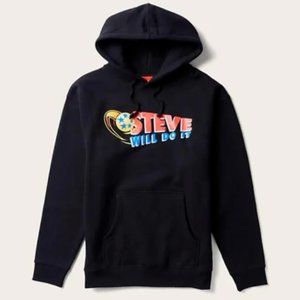 Steve Will Do It Lottery Hoodie LARGE Funny Gambling Black